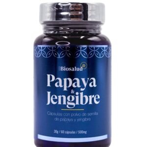 Papaya y Jengibre 60 capsulas 500 mg.